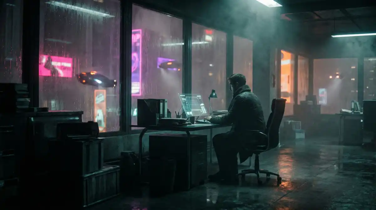 Blade Runner Cyberpunk Blog Images - Person Working